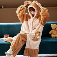 Sweet Fall Pajamas Flannel Nightgown Women