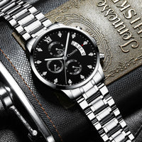 Men's Waterproof Luminous Multi-functional Diamond Quartz Watch