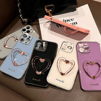 Love Ring Bracket Silicone Phone Case