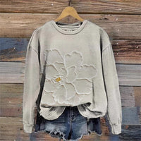 Women's Casual Fashion Printed Long-Sleeve Crew-Neck Sweatshirt