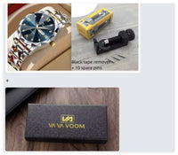 Double Calendar Tungsten Steel Waterproof Quartz Watch