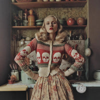 Womens 3D Digital Print Floral Cardigan Knitted Sweater