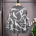 Men's Autumn And Winter Loose Round Neck Knitted Long-sleeved Jacket