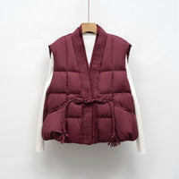 New National Standard Autumn And Winter Plain Color V-neck Loose Vest