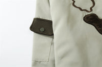 Love Embroidered Colorblock Hood Jacket