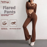 European And American High-waisted Peach Butt-lifting Quick-dry Flare Yoga Pants For Women