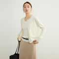Spring Round Neck Knitted Cardigan Women's Thin Long Sleeve Sweater Coat