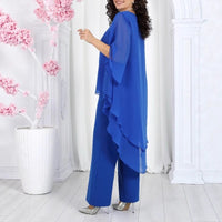 Loose-fitting Casual Solid-color Womens Chiffon Top