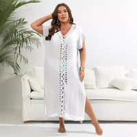 Contrast-color Patchwork Deep V-neck Split Dress