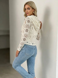Womens Lace Hooded Cardigan Coat