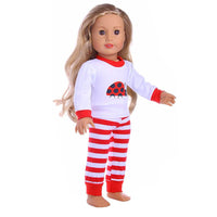 Girl Doll Cartoon Striped Clothes Suit
