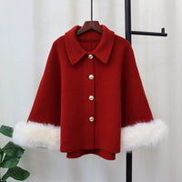 Women's Autumn And Winter New Classic Style Knitted Cloak Coat Shawl