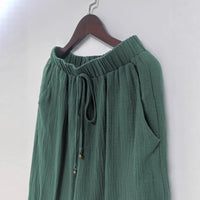 Elastic-waist Drawstring Pants With Patch Pockets And A Lantern-leg Silhouette
