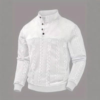 Retro Casual Stand-up Collar Four-button Pullover Hoodie