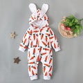 Children's Spring And Autumn Cartoon Rabbit Ears Long Sleeve Printed Jumpsuit