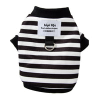 Spring Thin Velvet Puppy Clothes Simple Striped Traction Sweater