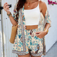 Casual Printed Top And Shorts Two-Piece Set For Women