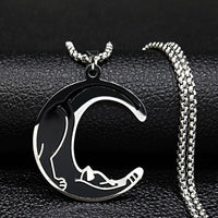 Fashion Creative Cat Moon Cartoon Necklace