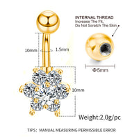 Stainless Steel Diamond Navel Ring Body Jewelry
