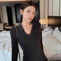 Womens Stylish Slim-fit Long-sleeve Knit Sweater