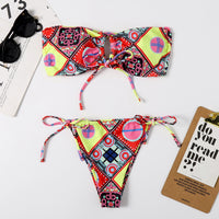 New European And American Printed Split Bikini Swimsuit