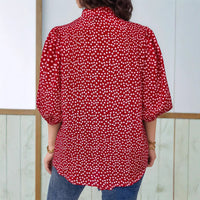 Women's Loose Print Versatile Button Up Shirt