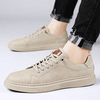 Men's Shoes Cowhide Board Shoes British Low-top