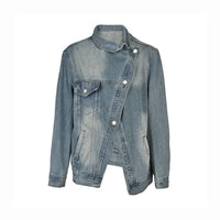 Women's Loose Korean-style Irregular Wash Denim Coat