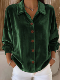 Womens Multi-Color Velvet Cardigan With Long Sleeves For Casual Wear