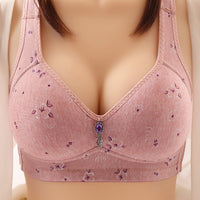 Mother's Middle-aged And Elderly Thin No Steel Ring Big Breast Small Soft Vest Top Support Bra
