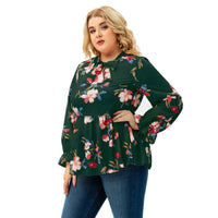 European And American Long-sleeved Printed Top