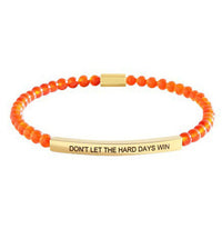 4mm Gold Bead Bracelet With Stainless Steel Curved Tube And Laser Engraving