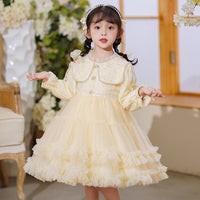 Girl's Dress Western Style Tulle Tutu Long Sleeve
