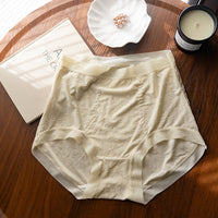Female Lace High Waist Plus Size Fiberglass Antibacterial Underwear
