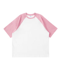 Menswear T-shirt Candy Color Contrast Color Raglan Sleeve