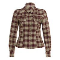 Color-contrast Check Personalized Fashion Design Pocket Long Sleeve Top