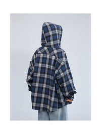 American Retro Plaid Shirt Men's And Women's Hooded Jacket