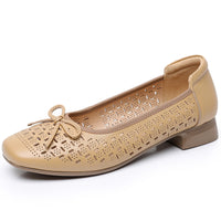 Summer Genuine Leather Breathable Low-cut Women's Shoes