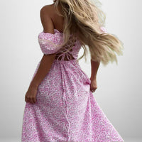 Womens Stylish Floral Off Shoulder Dress