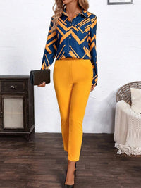 Elegant Stylish And Sweet Printed Long-sleeve Womens Blouse
