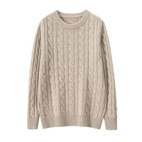Pure Cashmere Shirt Men's Round Neck Three-strand Thickening