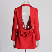 New Design Of Special Interest No Back Mosaic Flower Blazer