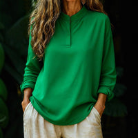 Casual Loose-fitting Fashionable Long-sleeve Crew-neck Pullover Shirt