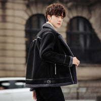 Men's Fleece-lined Thickening Trendy Fashionable Warm Jacket