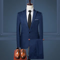 Solid Color Leisure Suits For Men Two-piece Set