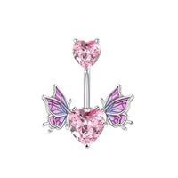 Peach Heart Dripping Oil Butterfly Nose Ringd