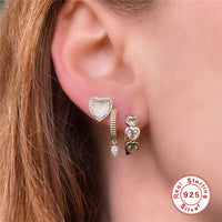 S925 Sterling Silver Fashion Minimalistic Water Drops Rhinestone Earrings