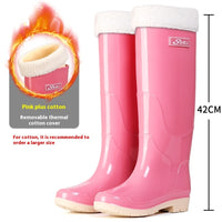 Fleece-lined Warm Length Waterproof Rain Boots