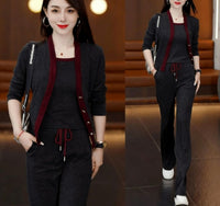 Cardigan Camisole And Wide-leg Pants Three-piece Set