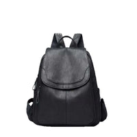 Women's Simple Travel Soft Leather Outdoor Backpack